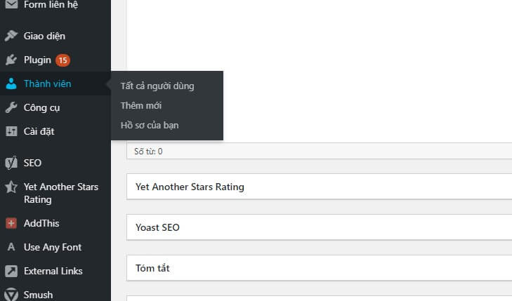 Hướng dẫn quản lý thành viên trên website wordpress