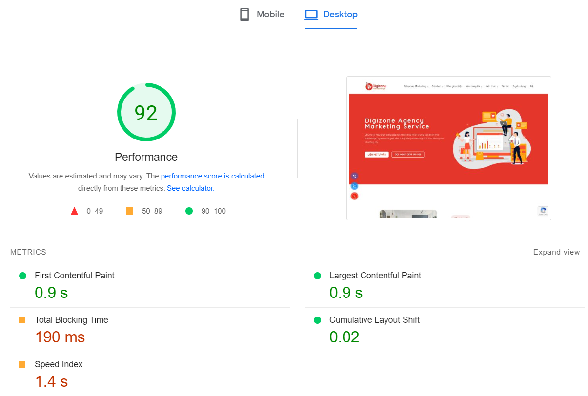 Các biện pháp khắc phục cụ thể trong Google PageSpeed Insights